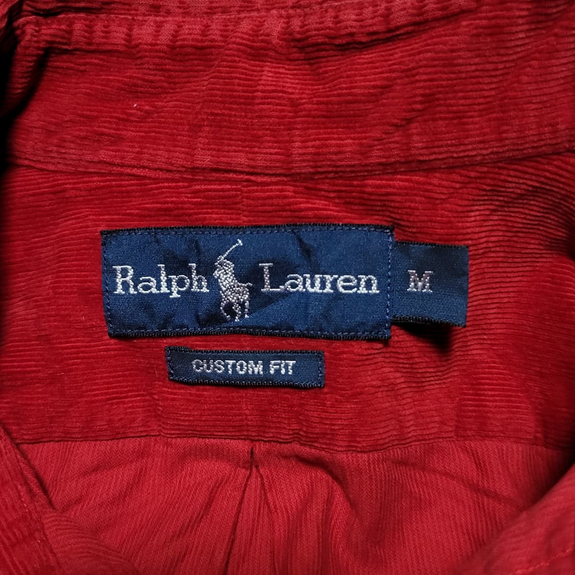 폴로 랄프로렌 기마로고 코듀로이 셔츠 레드 (M) 상품이미지4