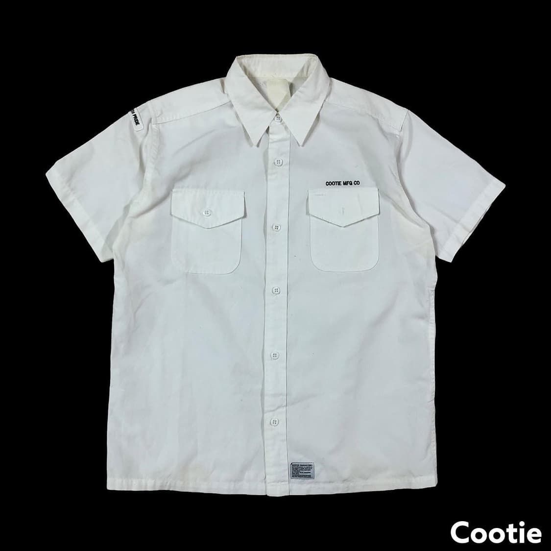 [L] COOTIE 쿠티에 투포켓 흰색 반팔 셔츠 상품이미지1