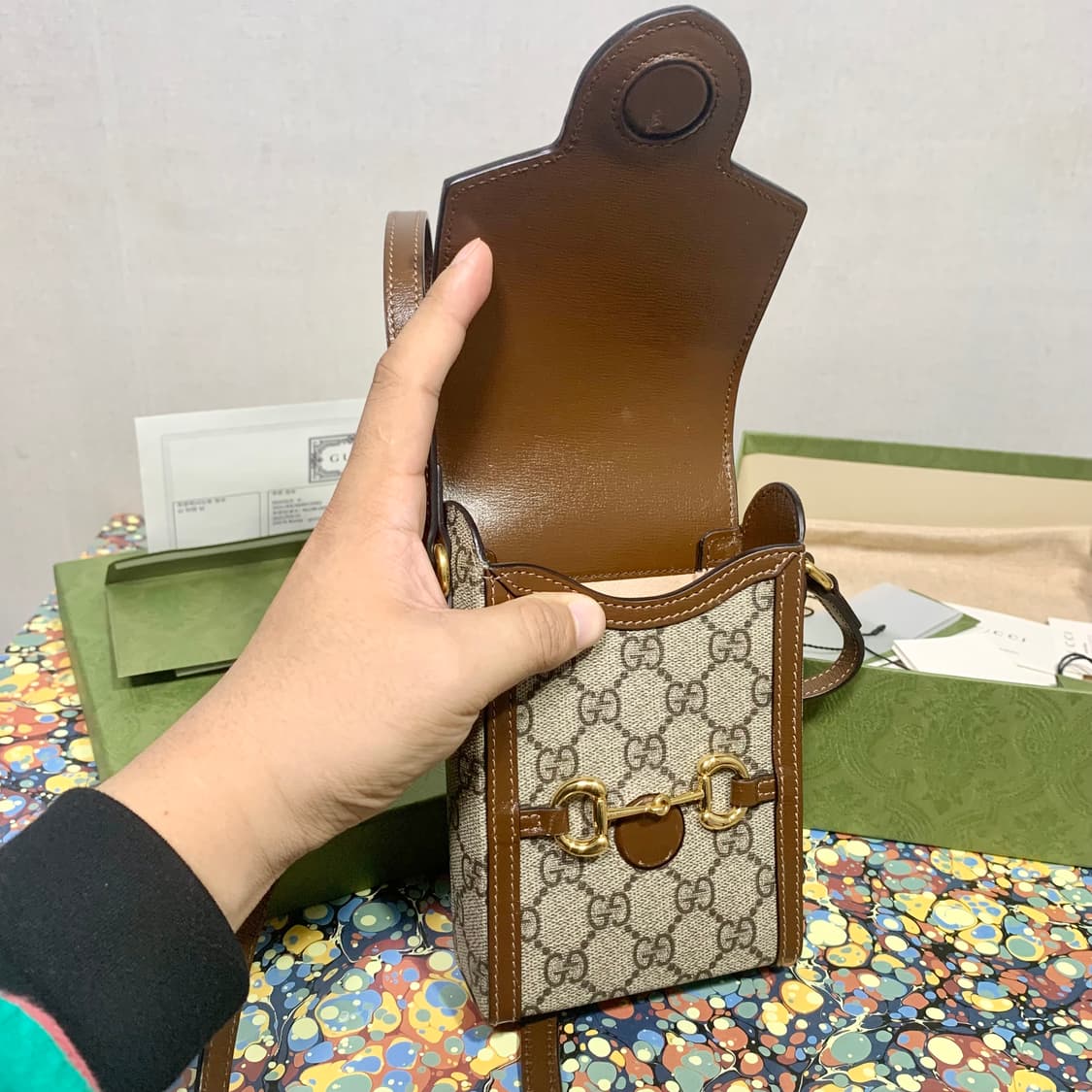 정품/새상품급 풀구성/구찌 홀스빗 1955 미니 크로스 상품이미지4