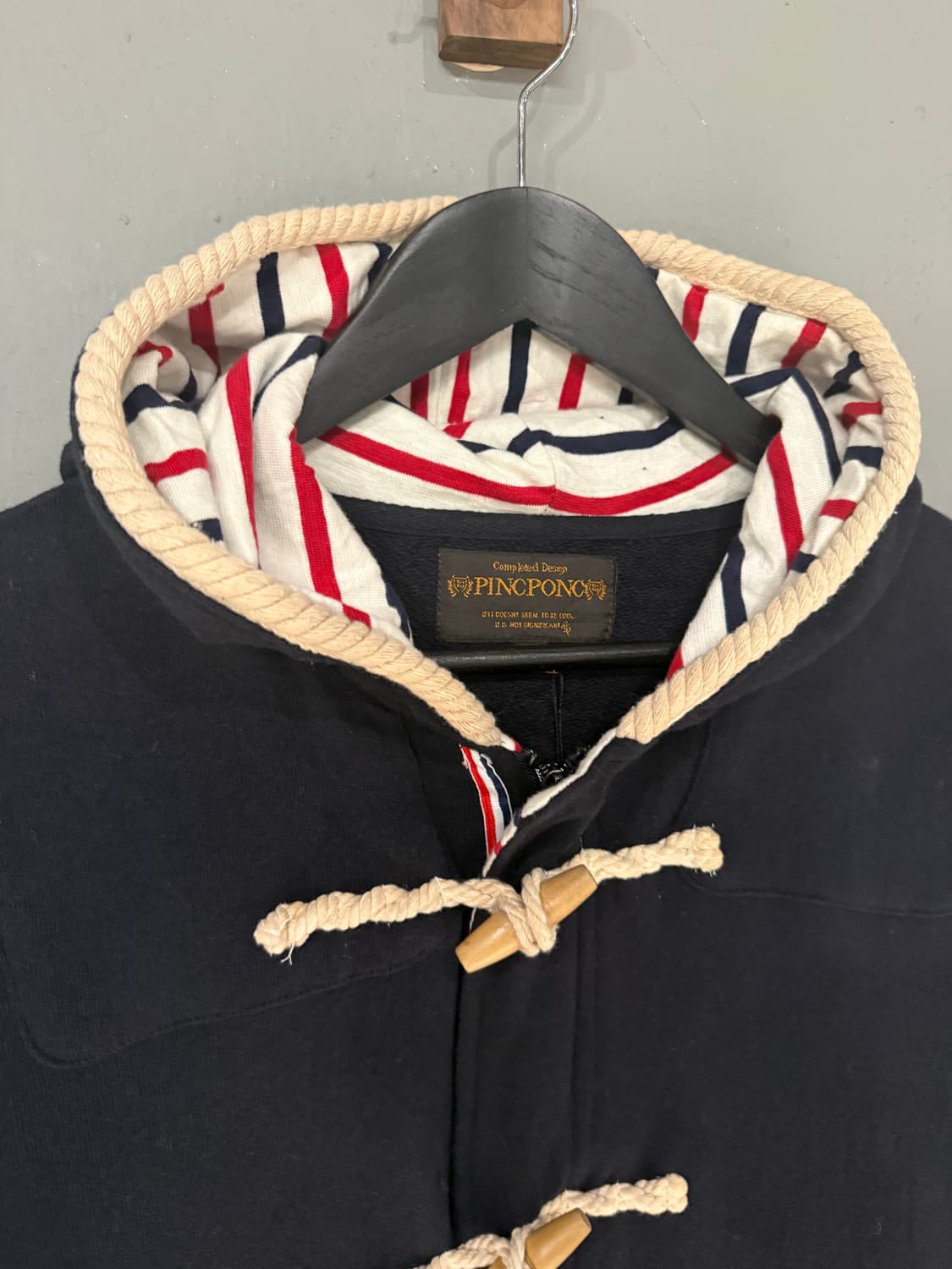 inner stripe duffle button hood zip-up 상품이미지10