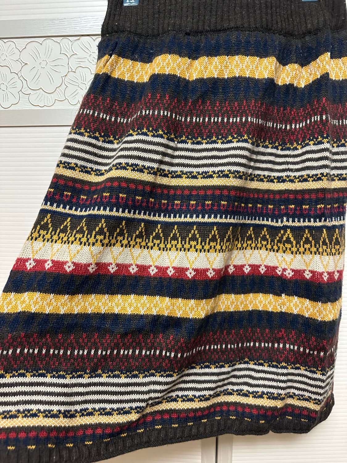 빈티지 패턴 니트 미디 스커트 상품이미지3