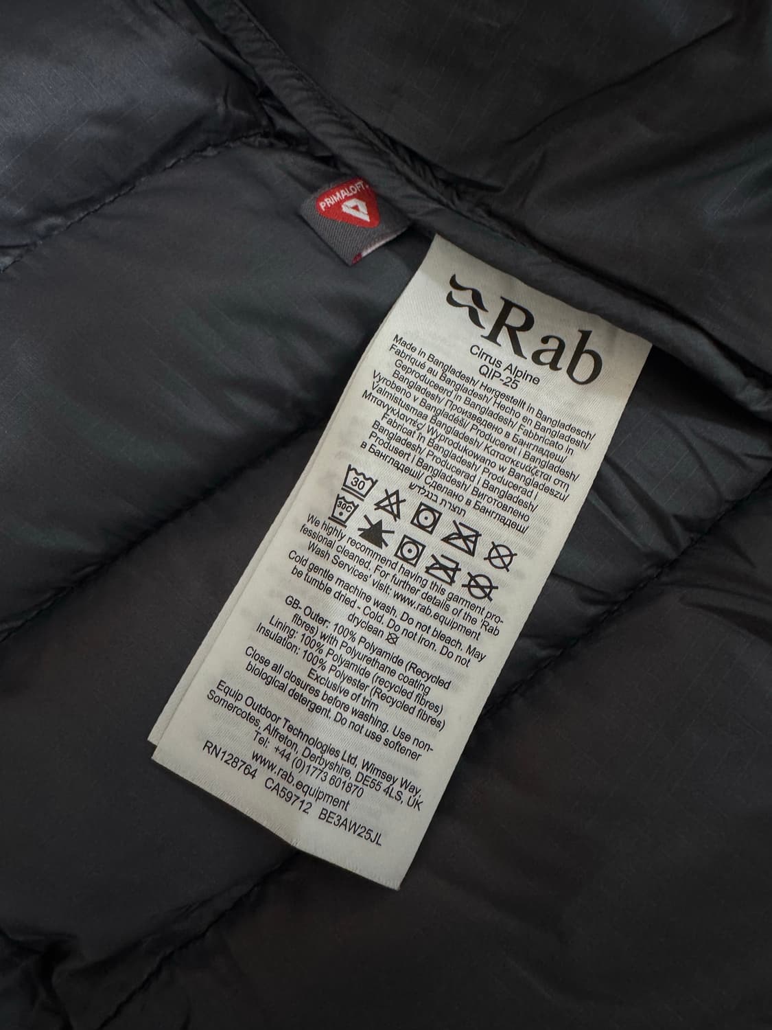 랩 시러스알파인 인슐레이티드 QIP-25 프리마로프트 UK L #아크 상품이미지7