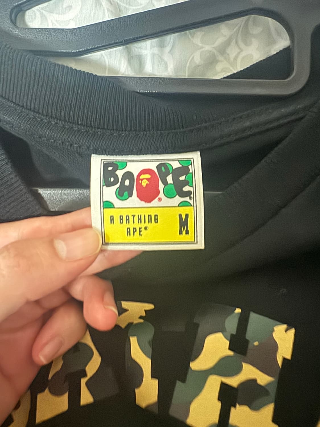 BAPE 카모 롱슬리브 티셔츠 블랙 M 상품이미지4