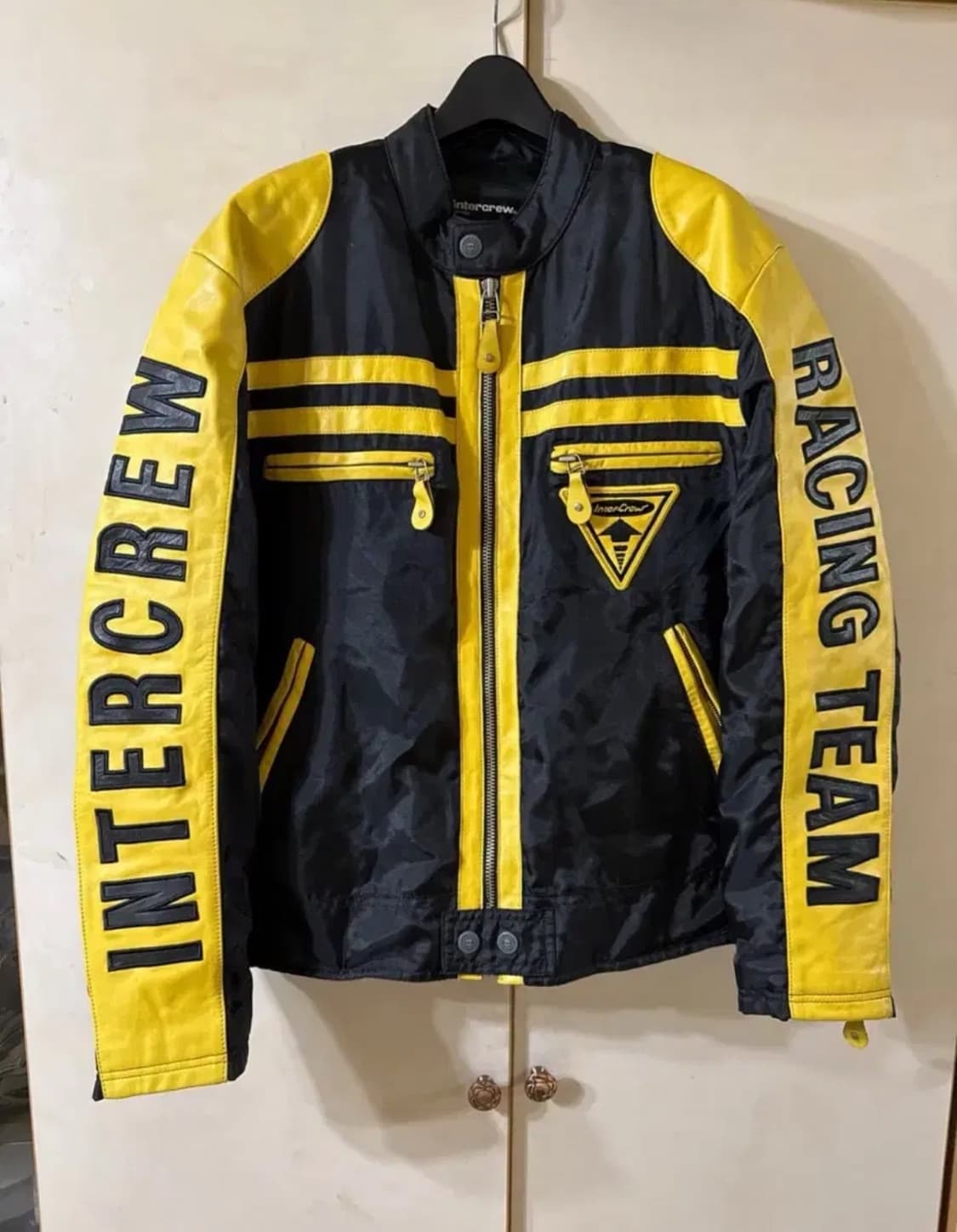 인터크루  레이싱 바람막이 레더믹스 나일론 바이커자켓 상품이미지4