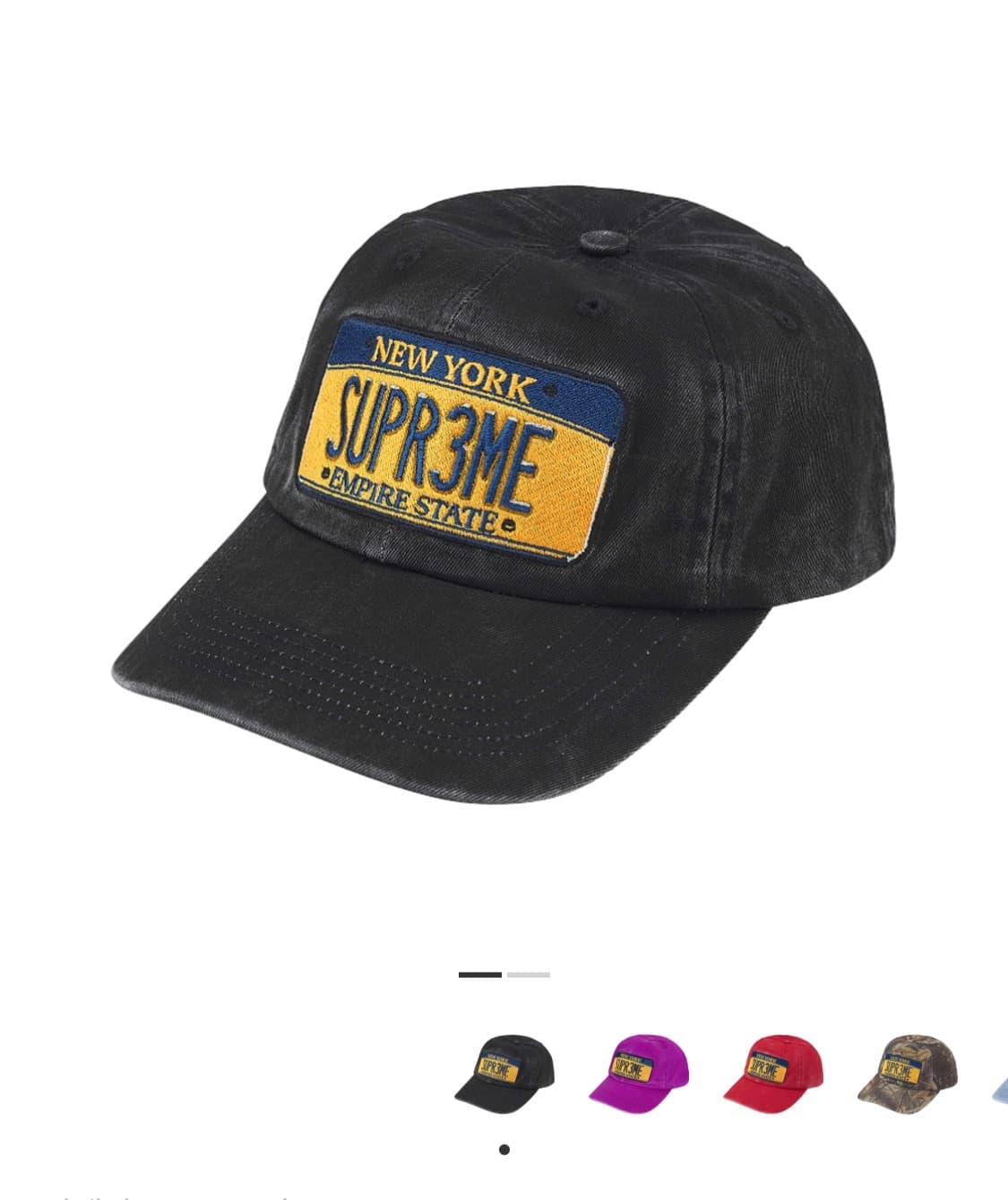 슈프림 6패널 블랙 볼캡 (크림 정품) 상품이미지1