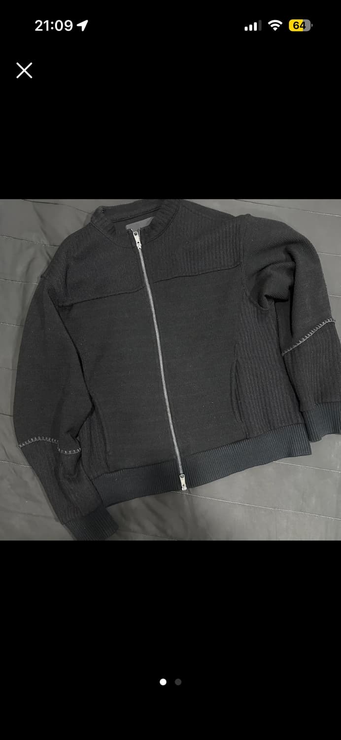 ETCE SMOCKING WOOL KNIT ZIP UP (BLACK)-M 상품이미지3