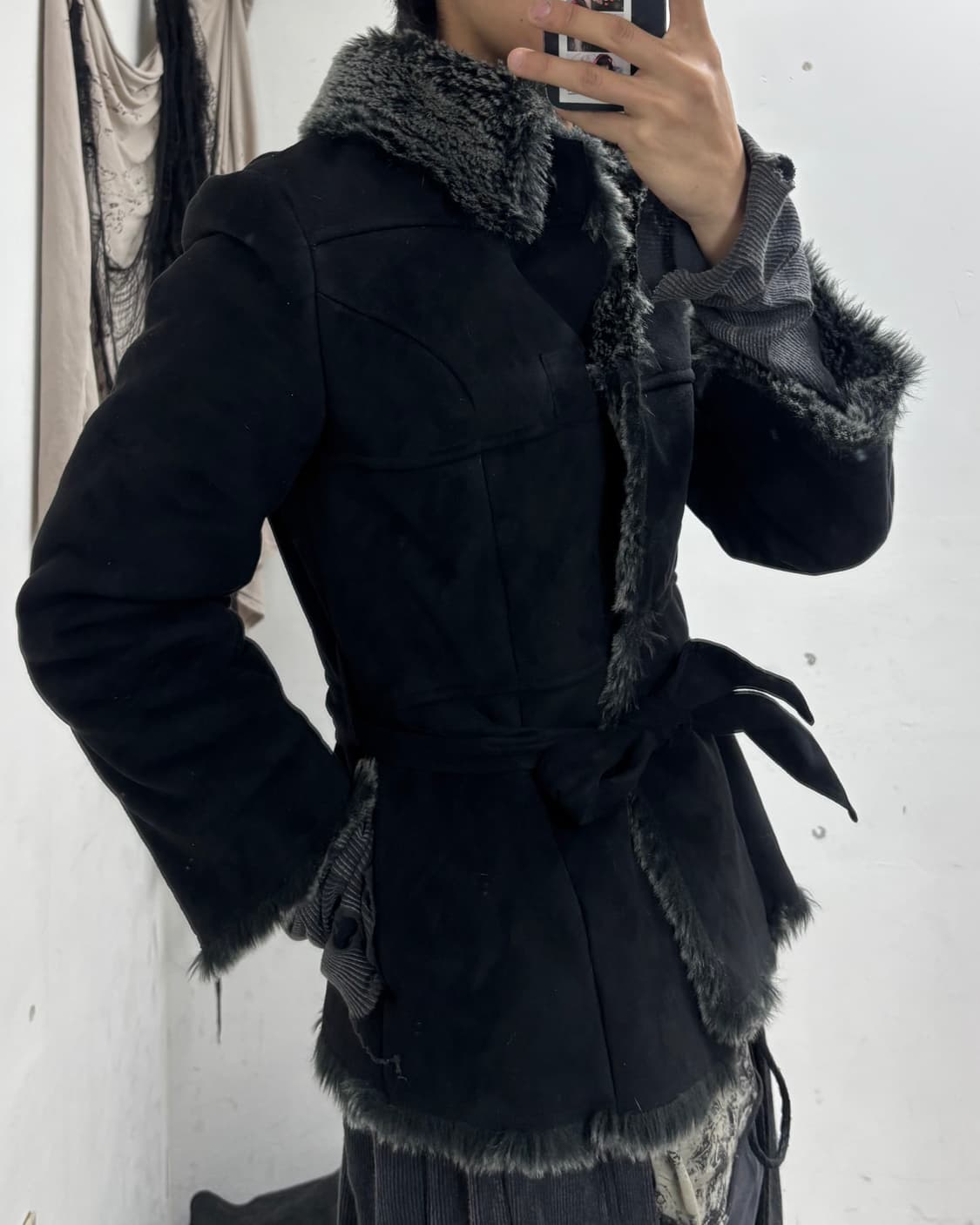 [DEUX]VKEI mood Grey Fur Trimming Jacket 상품이미지2