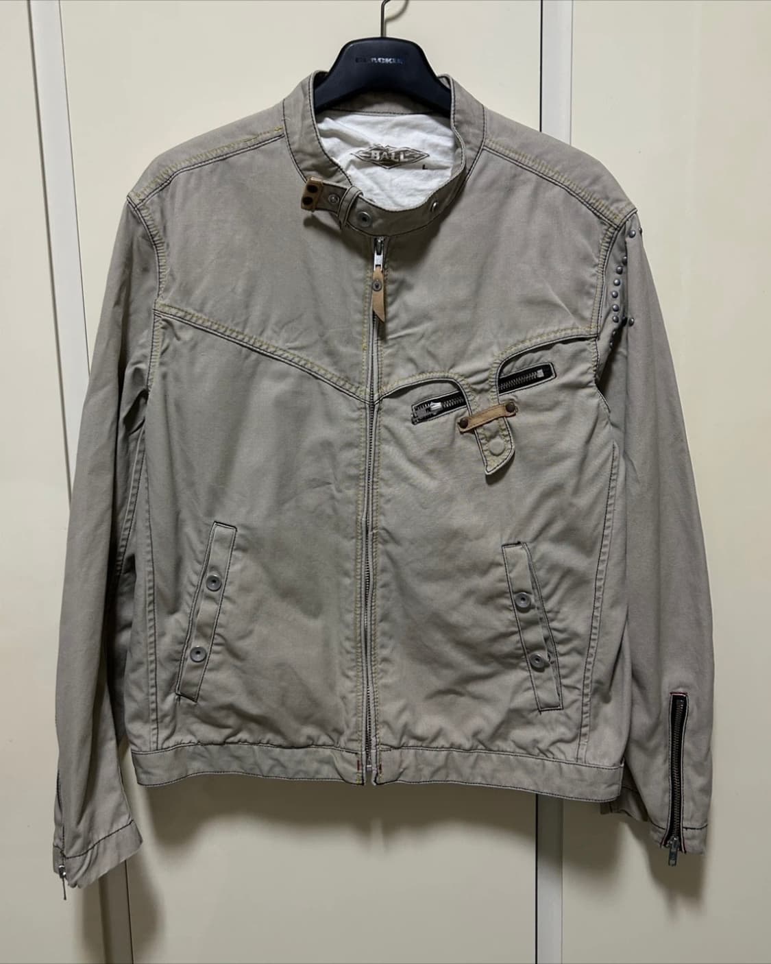 BALL 빈티지 베이지 바이커 자켓 상품이미지1