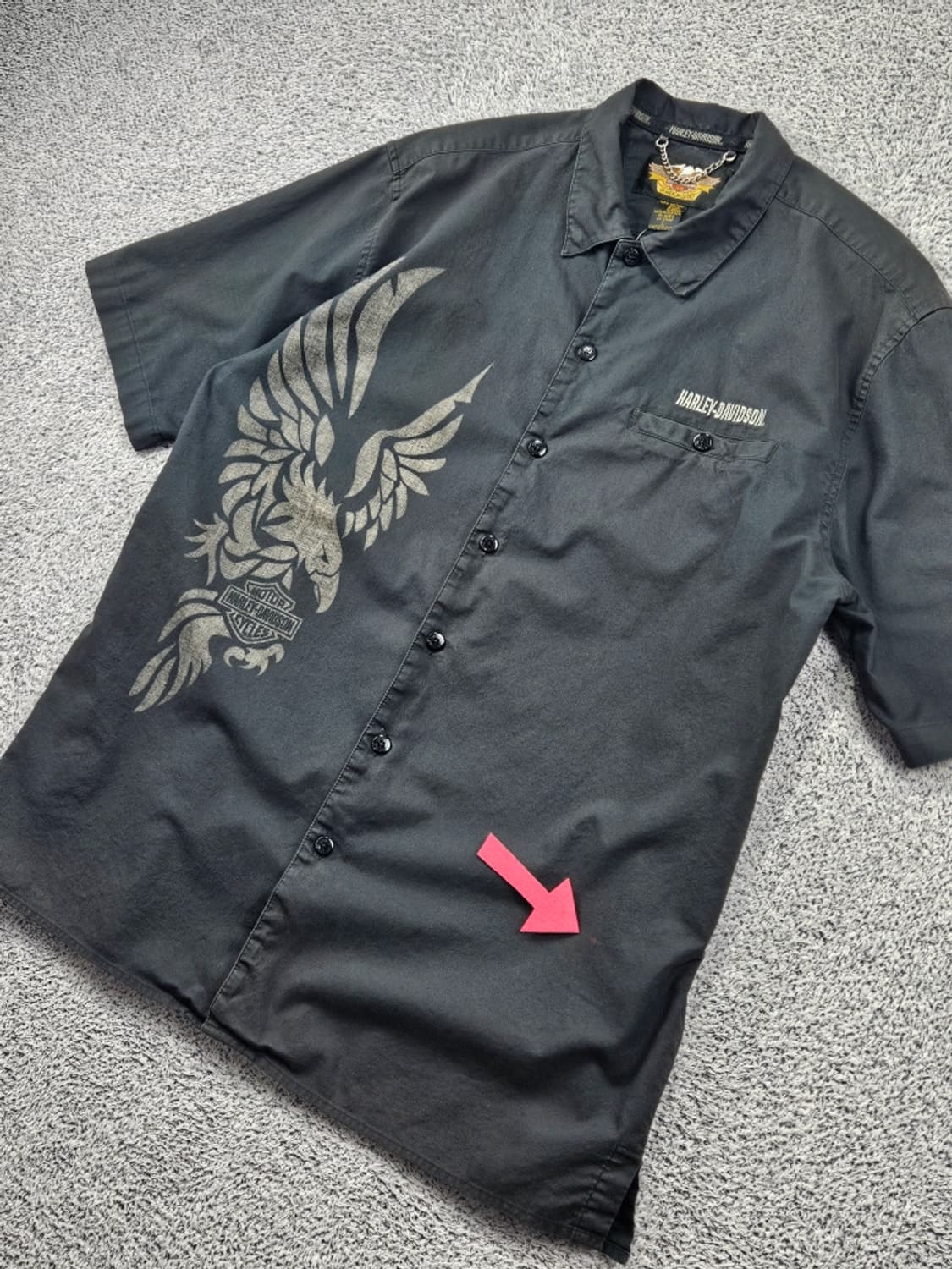 할리데이비슨 바이커 하프 반팔 셔츠 ( L ) / 11818 상품이미지4