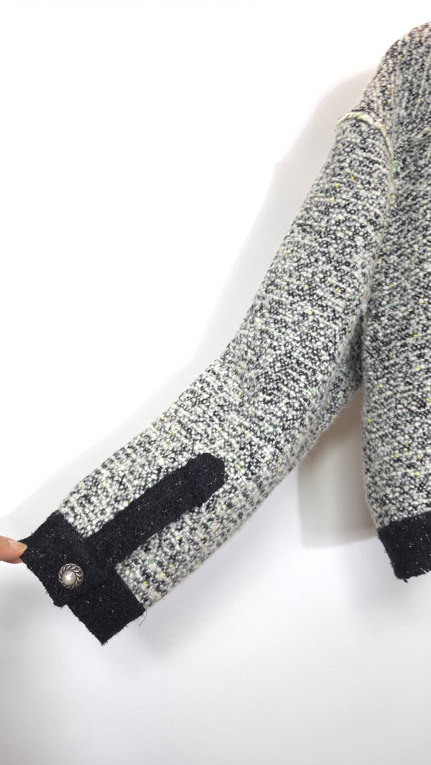 한섬 폼더스토어 보카시 글리터 트위드 자켓 M 사이즈 상품이미지6