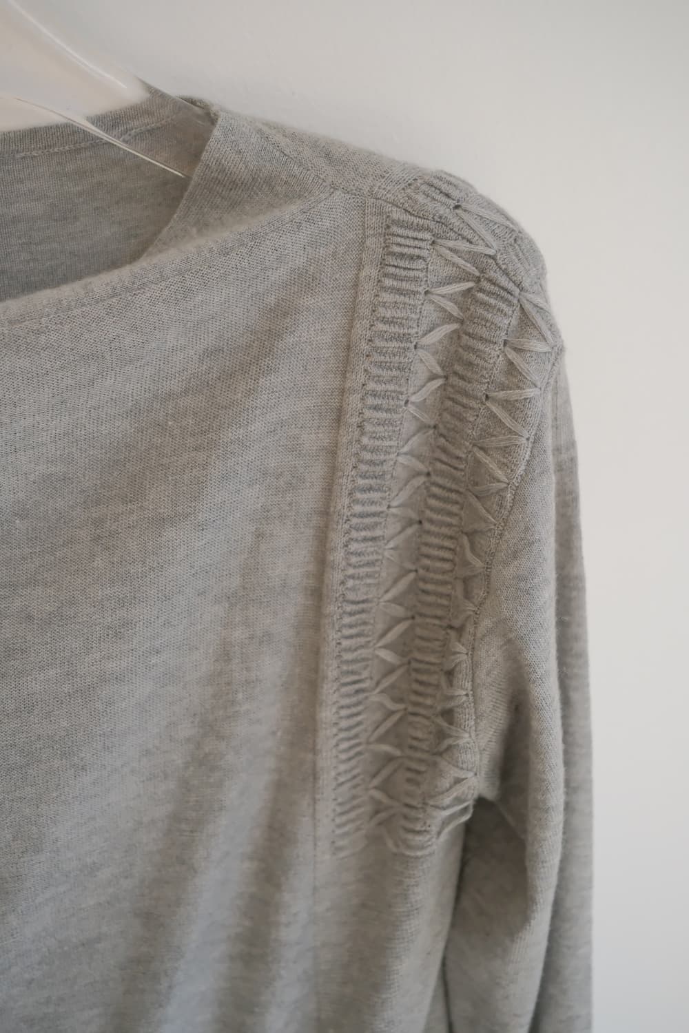 Embroidered cashmere drape open cardigan 상품이미지8