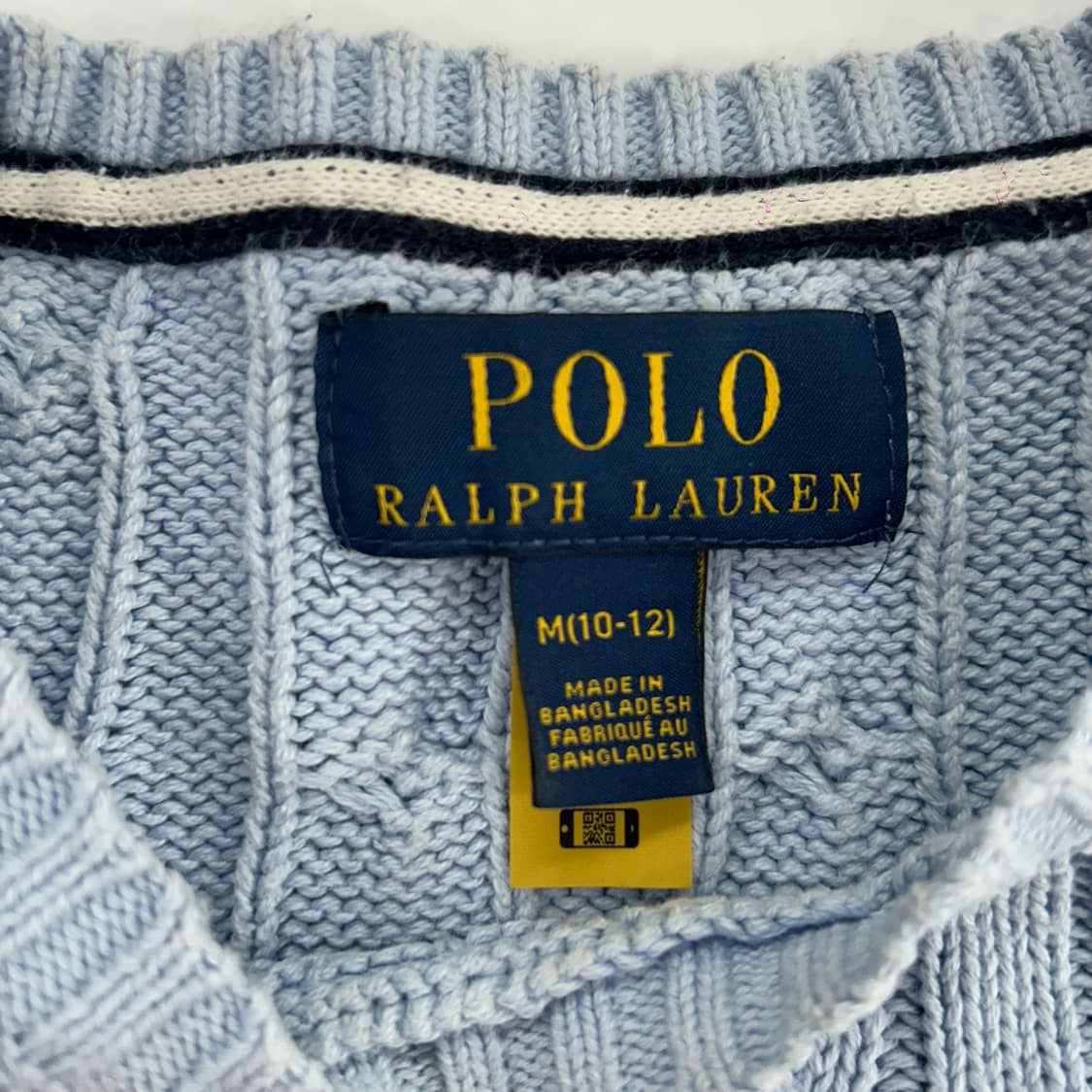 Polo 폴로 네이비 포니 라이트 블루 케이블 니트 상품이미지5