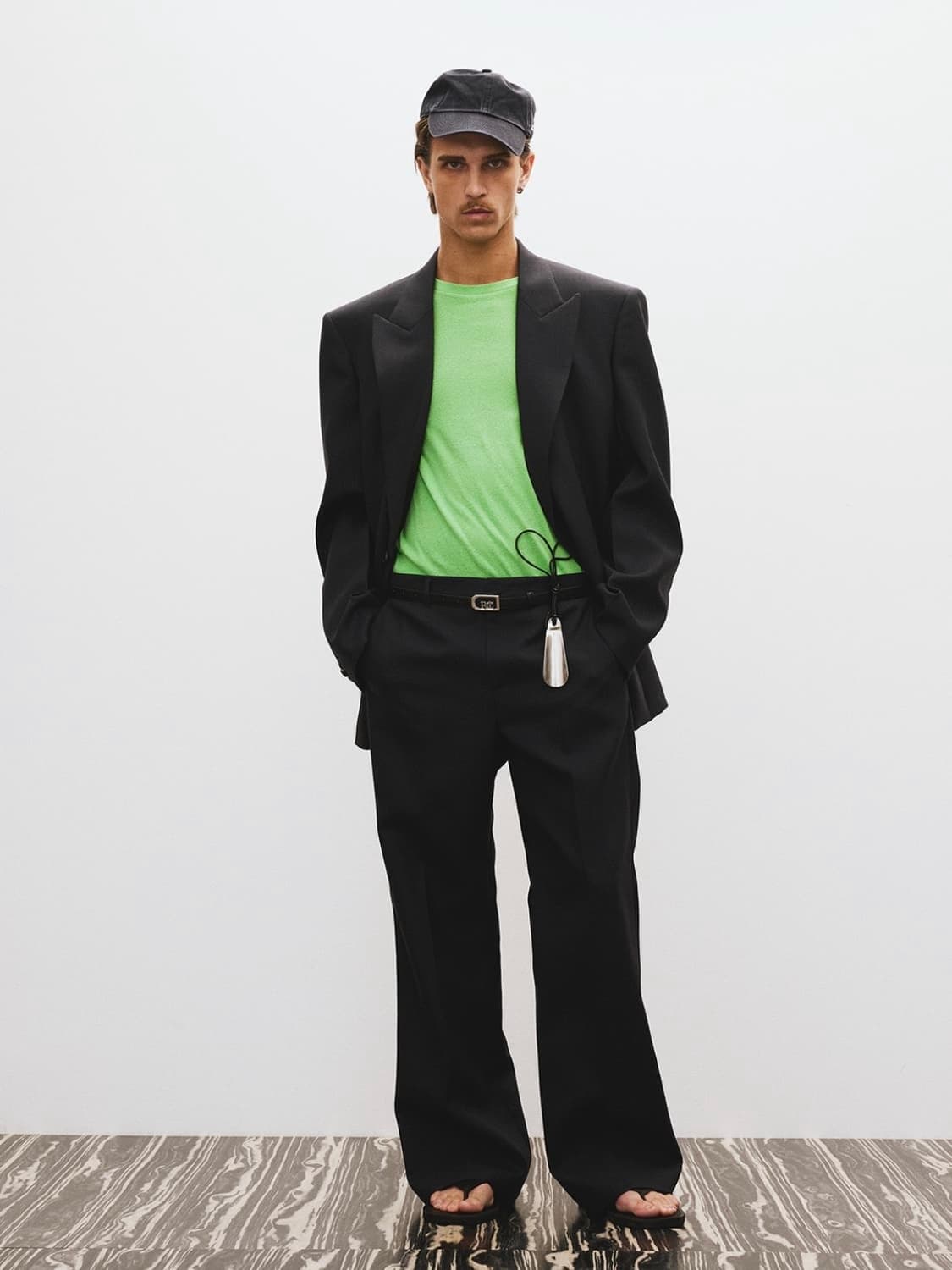 [L] 렉토 스트럭처 울 테일러드 블레이저 자켓 수트 셋업 빈티지 네이비 상품이미지4