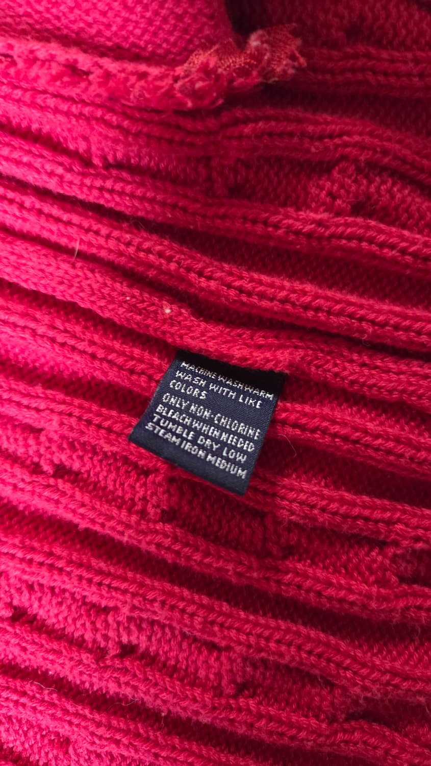 폴로 랄프로렌 레드 케이블 니트 집업 상품이미지5