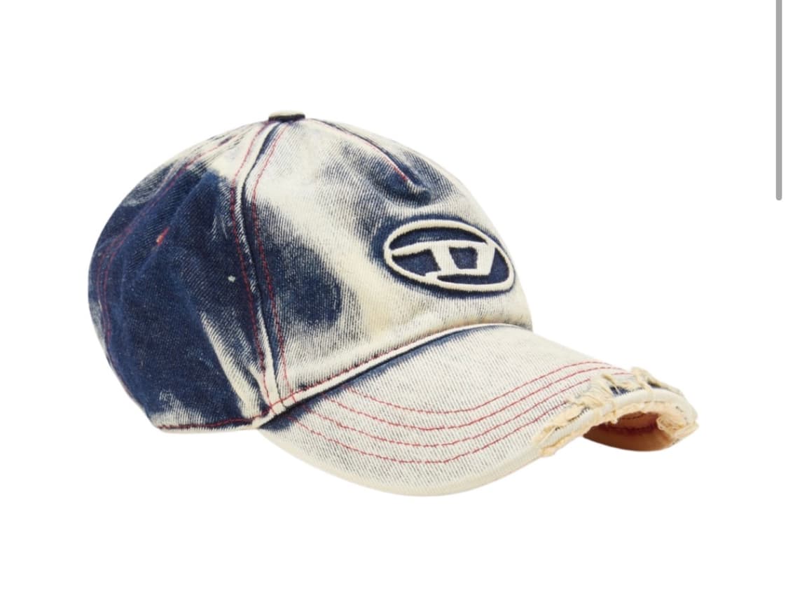 디젤 C-세이몬 트리티드 데님 베이스볼 캡 블루 화이트 상품이미지1