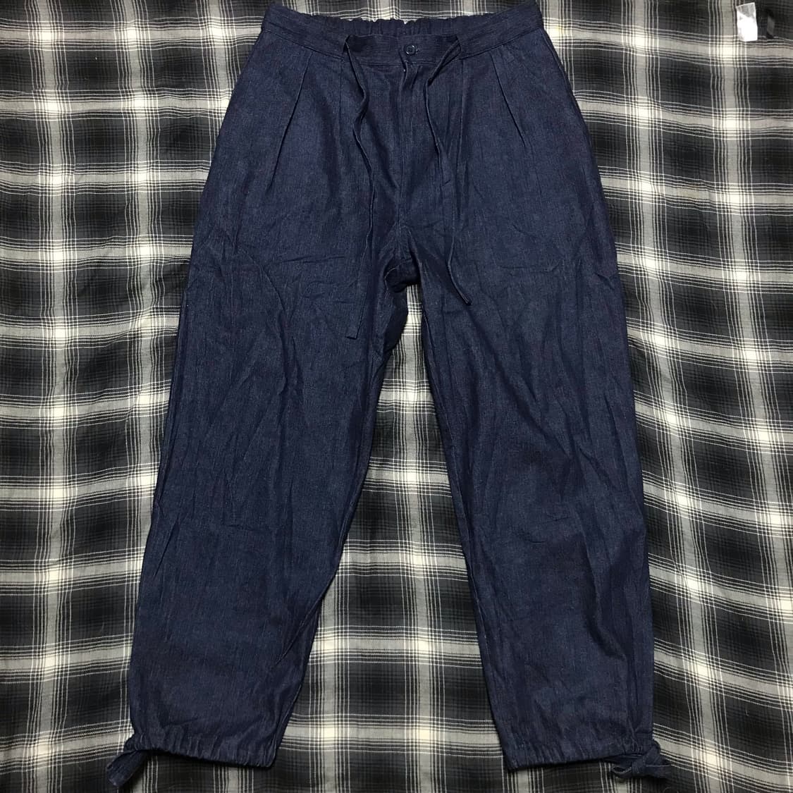 재팬 90s 핀턱 m65 믹스 와이드 데님 팬츠 상품이미지1