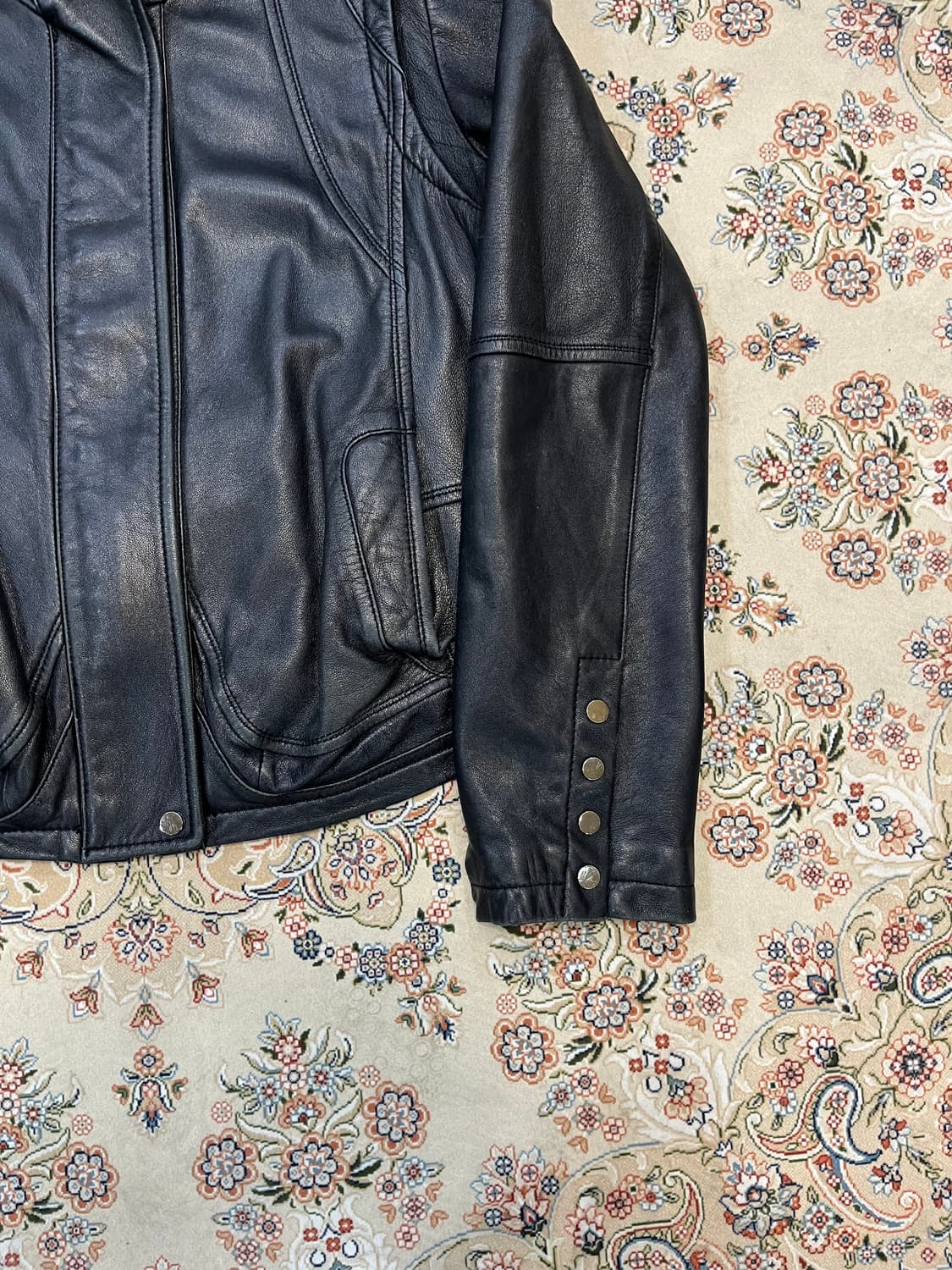 VTG 램스킨 하이넥 가죽 자켓 상품이미지3