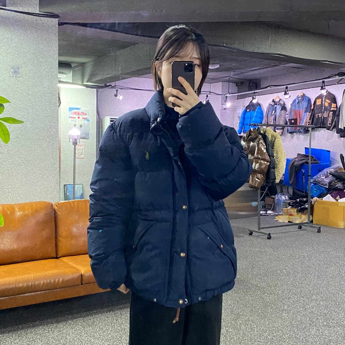 폴로 스몰로고 네이비 구스다운 패딩 B3838 상품이미지1