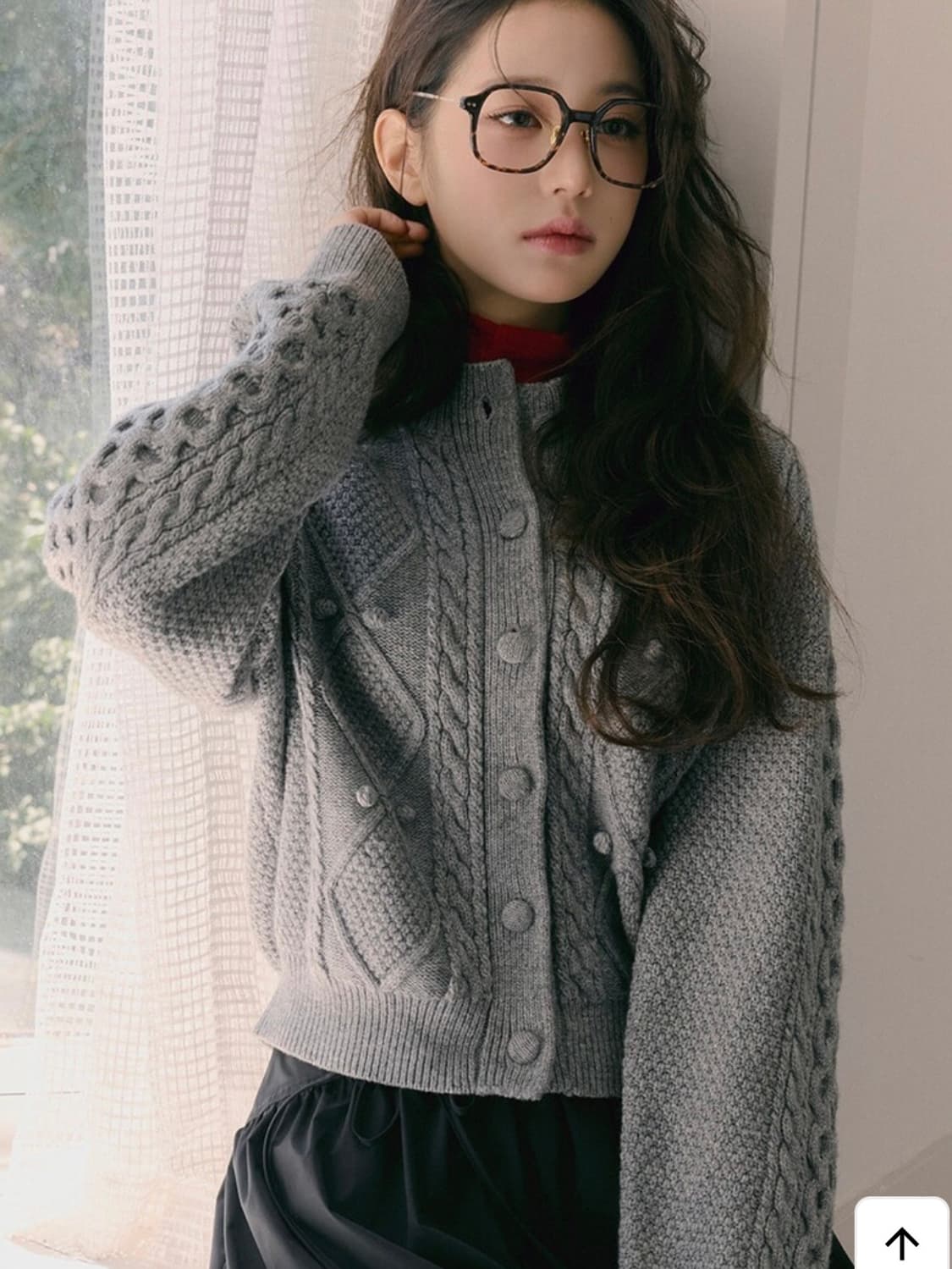 로라로라 rolarola 울 버튼 케이블 가디건 그레이 상품이미지3