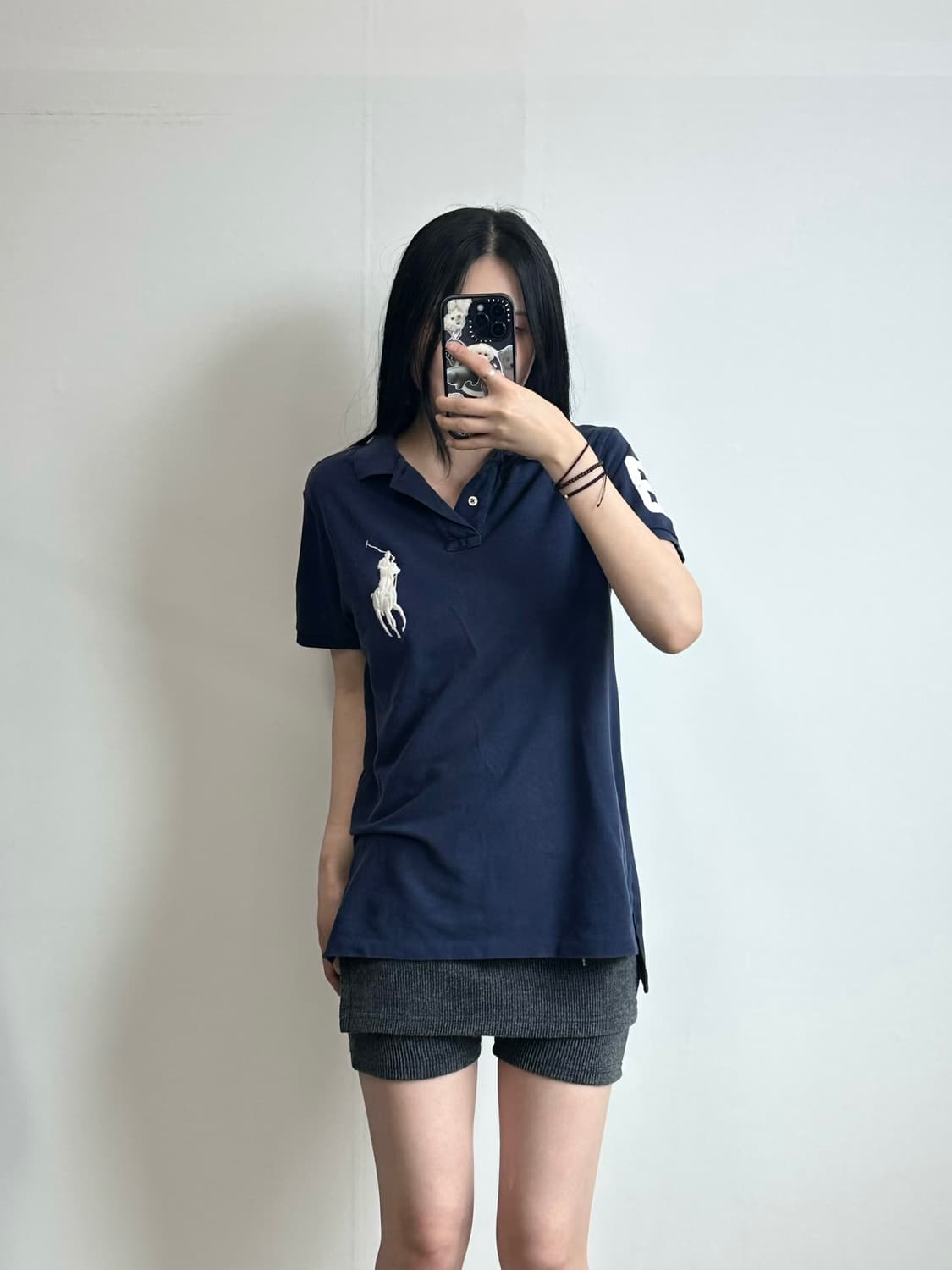 폴로 랄프로렌 빅포니 네이비 반팔 피케 카라 티셔츠 상품이미지1