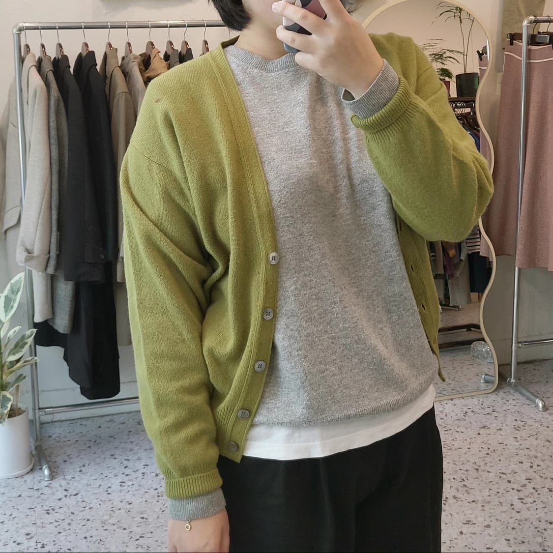 My own selection 라임그린 울가디건 상품이미지3