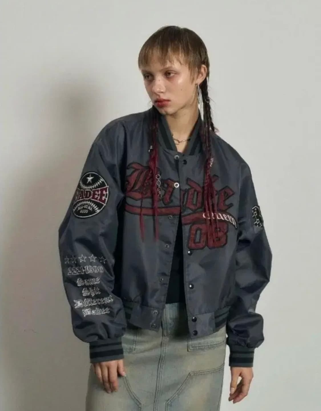 배디 바시티자켓 차콜 m 상품이미지1