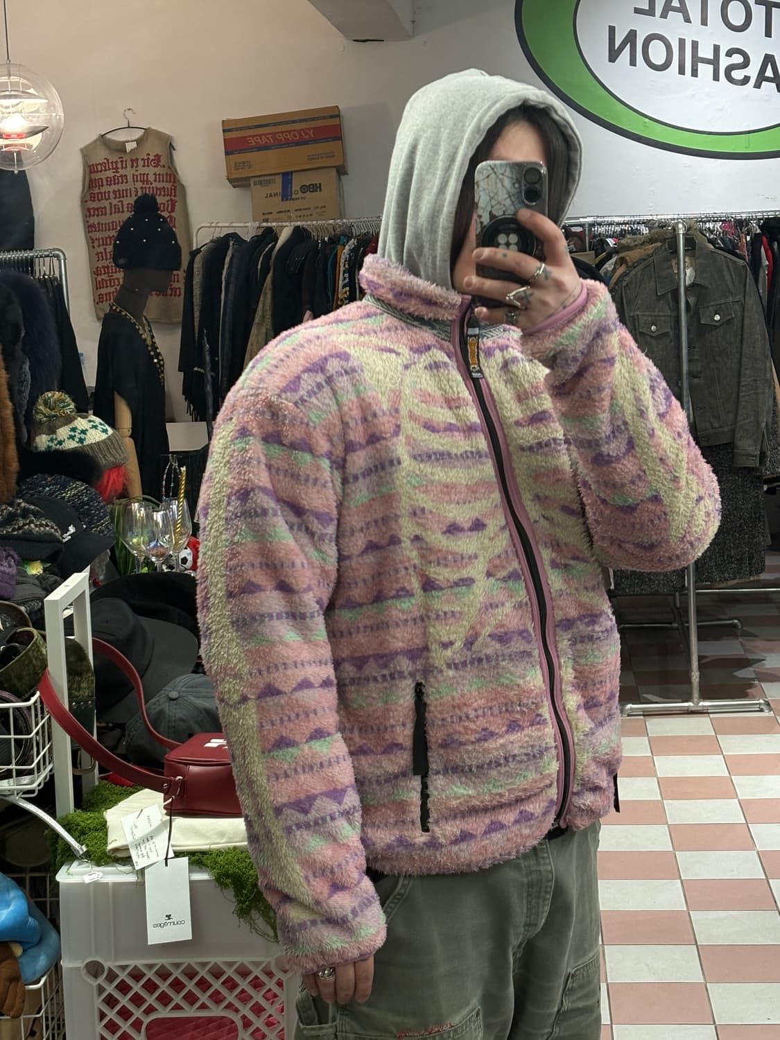 TTF✳️캐피탈 본 핑크 후리스 5사이즈 상품이미지6