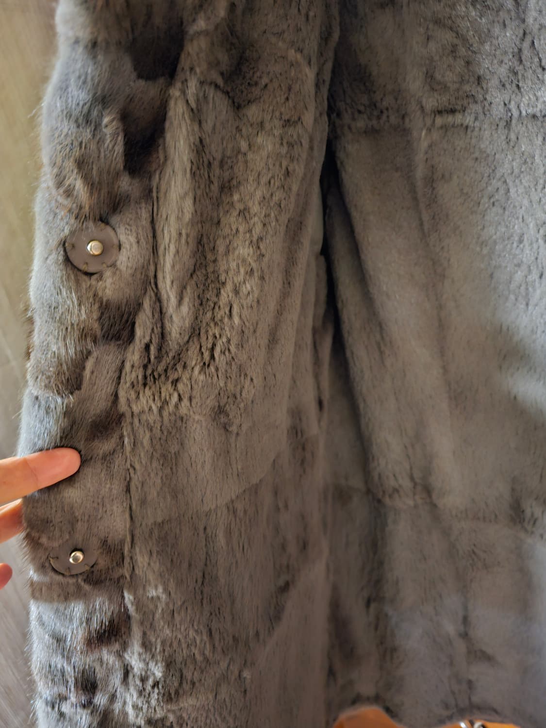 우바 천연밍크배색 코트 상품이미지7