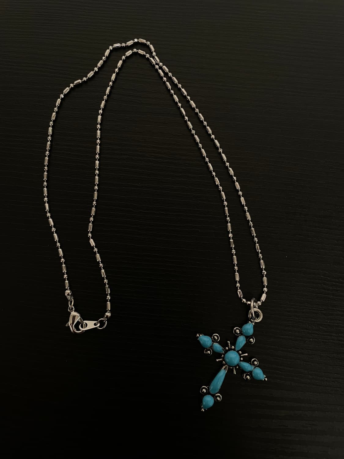 빈티지 오리엔탈 터키석 십자가 목걸이 상품이미지2