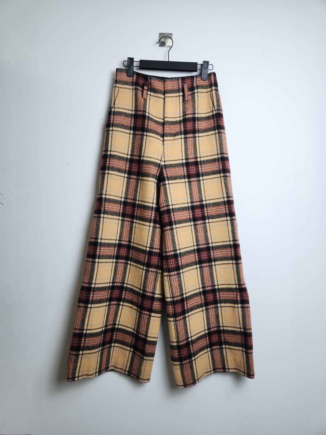 체크 울 와이드팬츠 상품이미지5