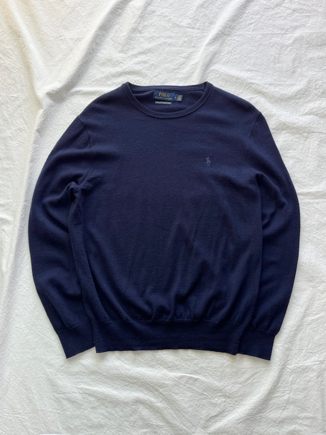 [M] 폴로 랄프로렌 네이비 워셔블 메리노울 라운드넥 니트 상품이미지1
