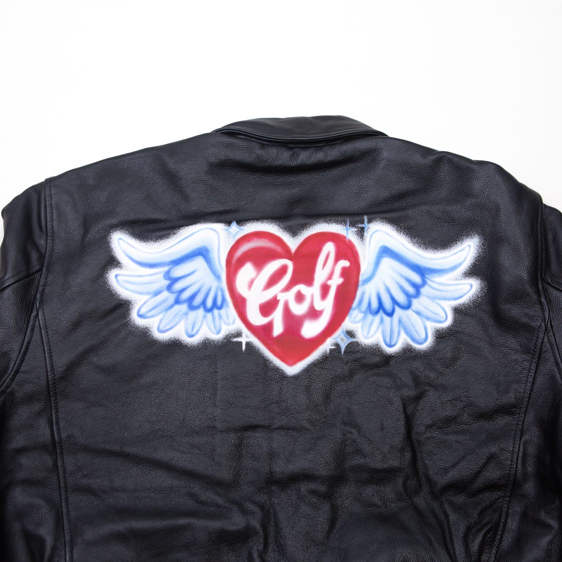 골프왕 에어브러쉬 하트 봄버 자켓 블랙 상품이미지1