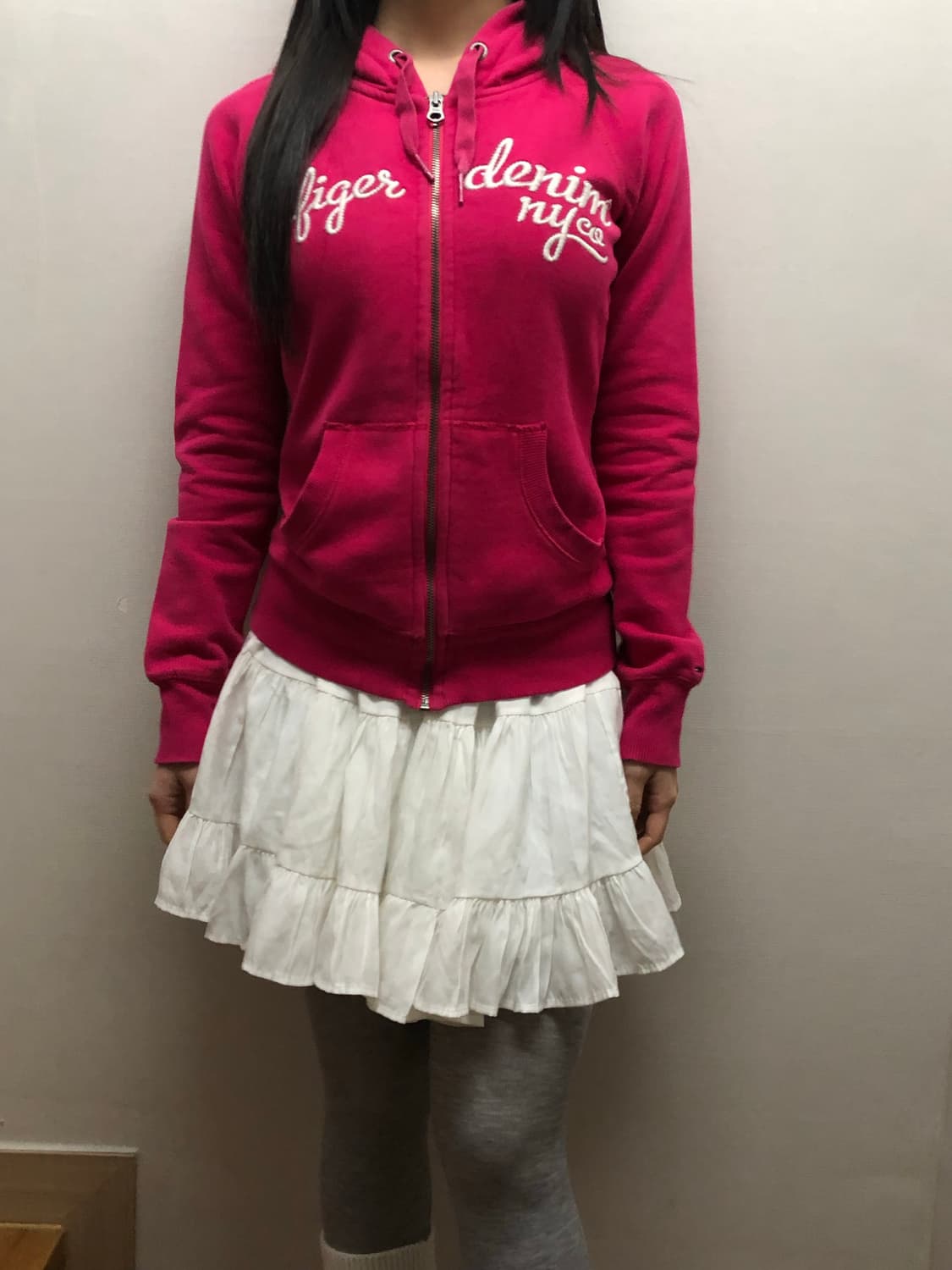 빈티지 타미힐피거 핑크 후드집업 상품이미지2