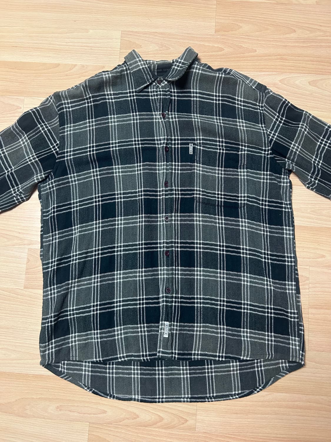 빈티지 코튼 체크 셔츠 상품이미지2