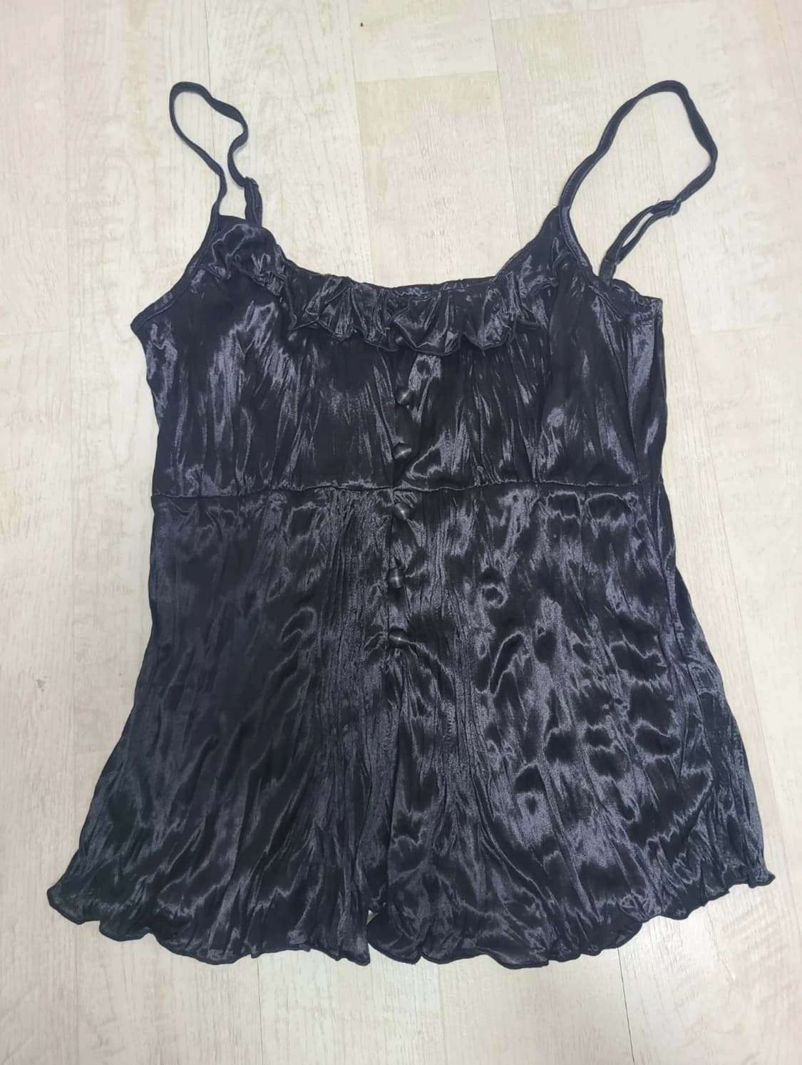 검정 링클 레이어드 나시 상품이미지1