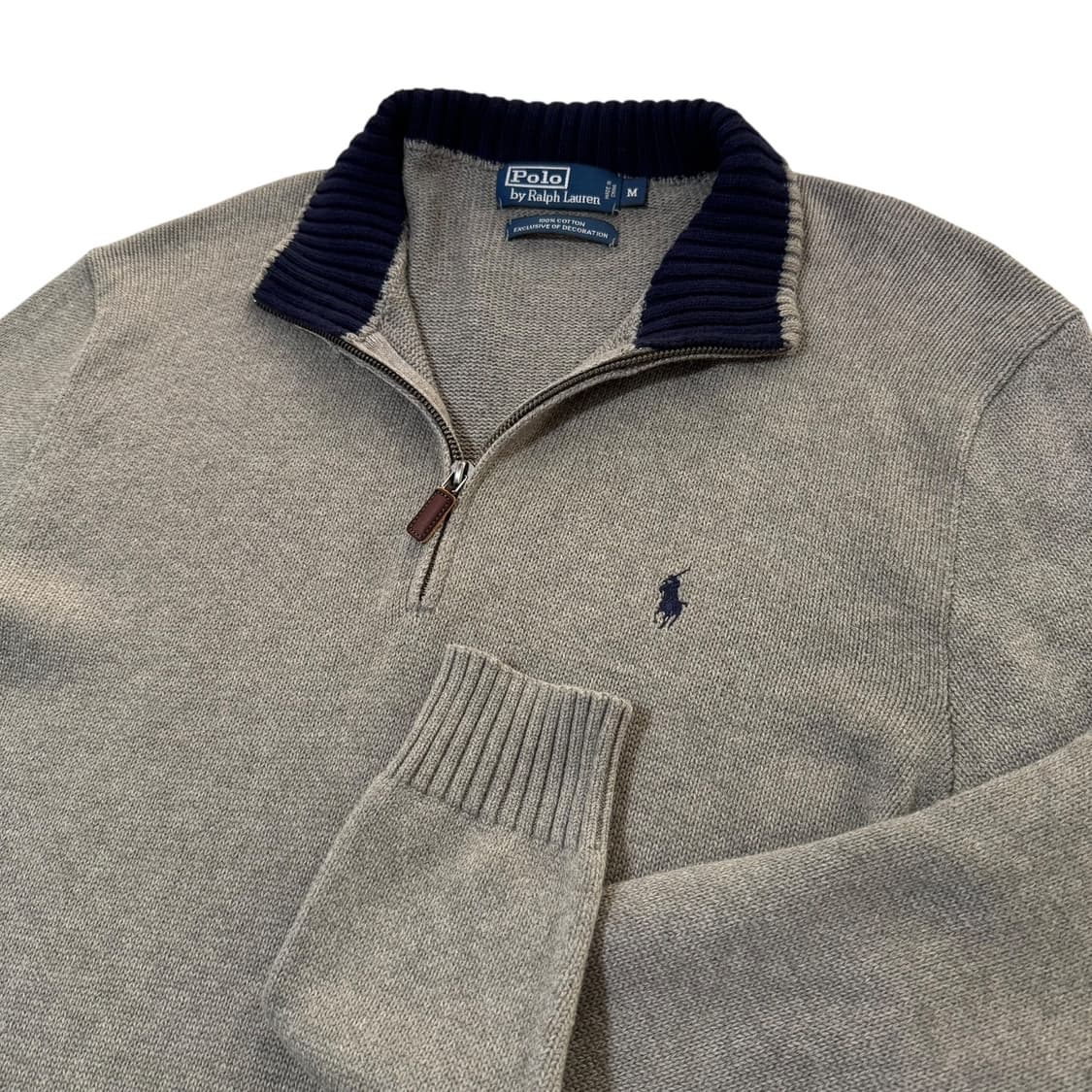 폴로 랄프로렌 그레이 반집업 니트 상품이미지1