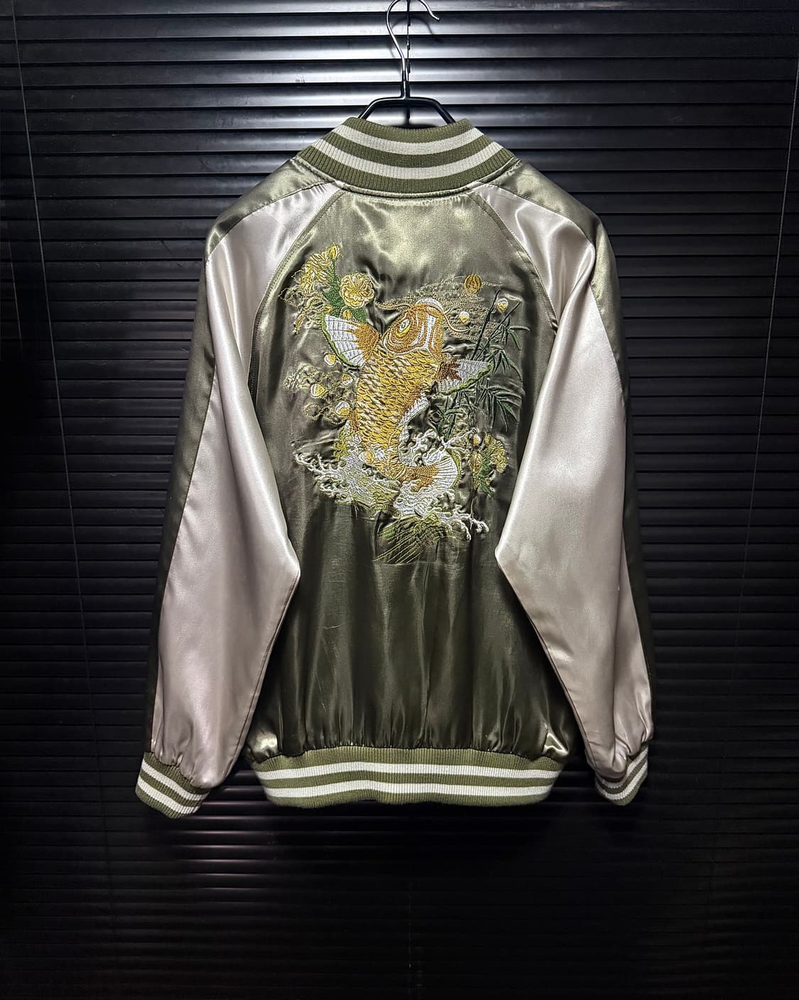 잉어 자수 이레즈미 카키 항공 점퍼 ma1 스카쟌 일본 봄버 블루종 집업 상품이미지5