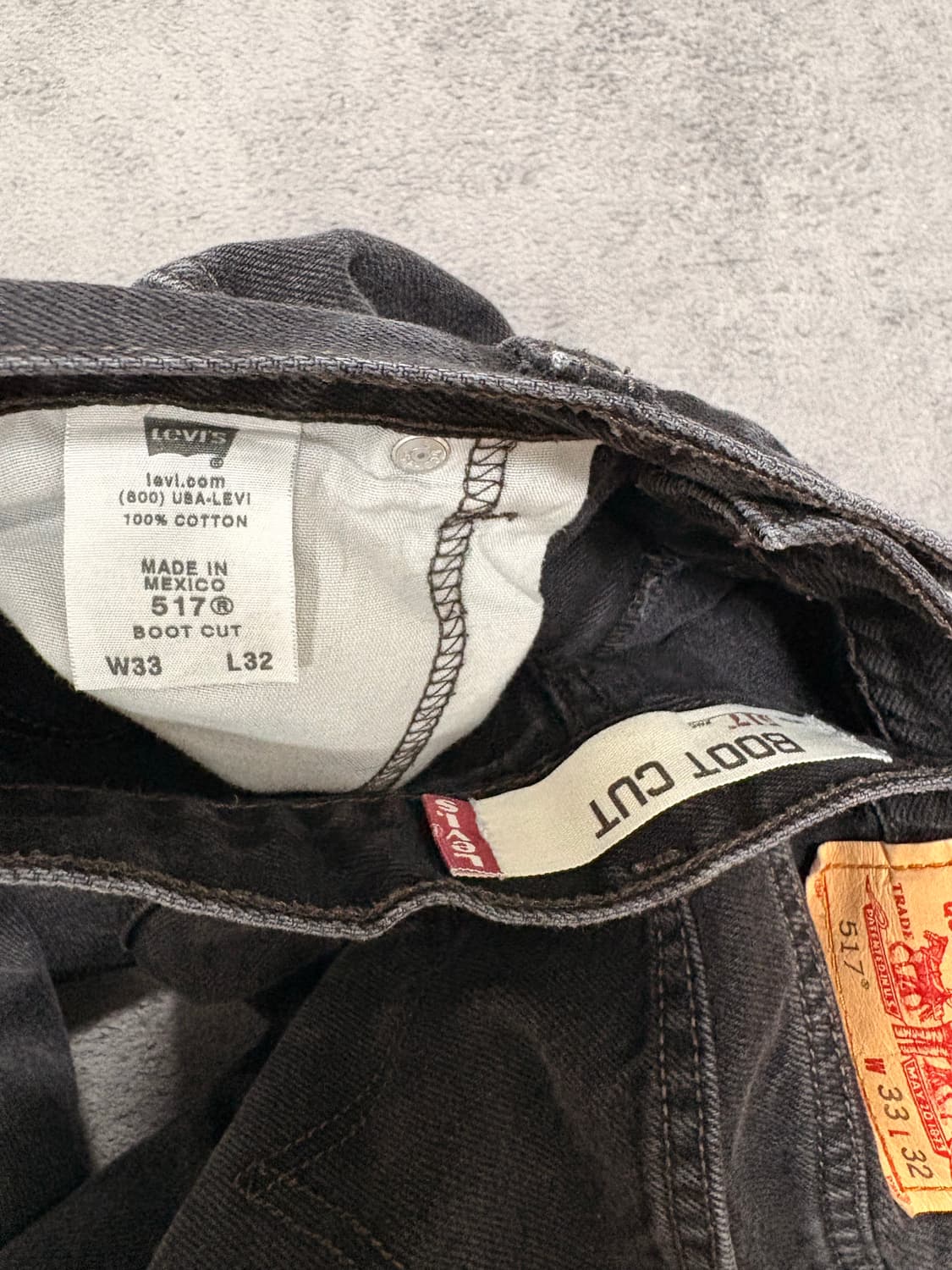 (33x32) 00s 리바이스 517 부츠컷 블랙진 상품이미지5