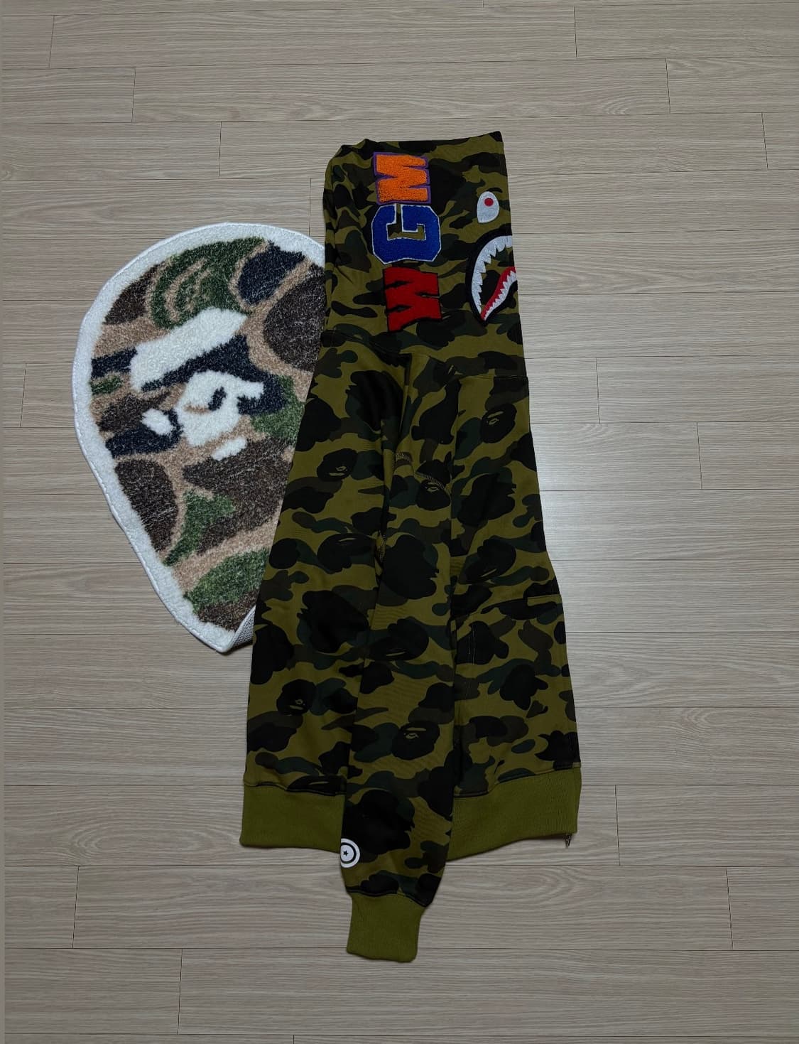 베이프 샤크 후드집업 M 녹색 상품이미지2