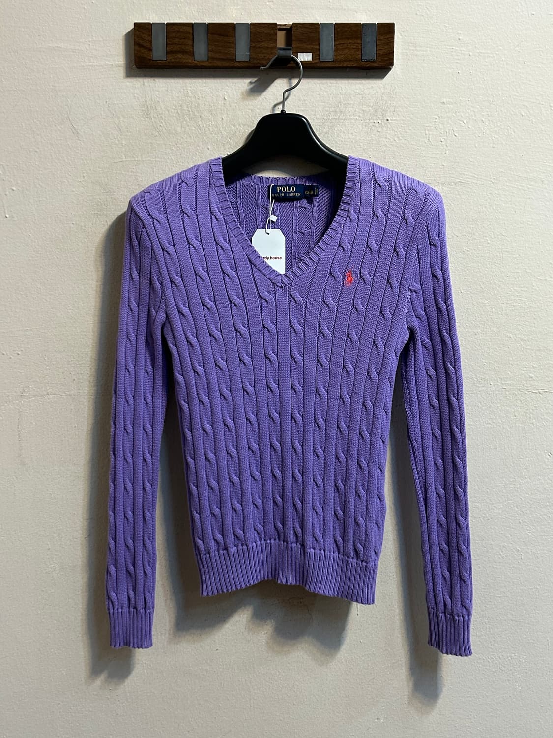 폴로 랄프로렌 케이블 니트 브이넥 스웨터 상품이미지1