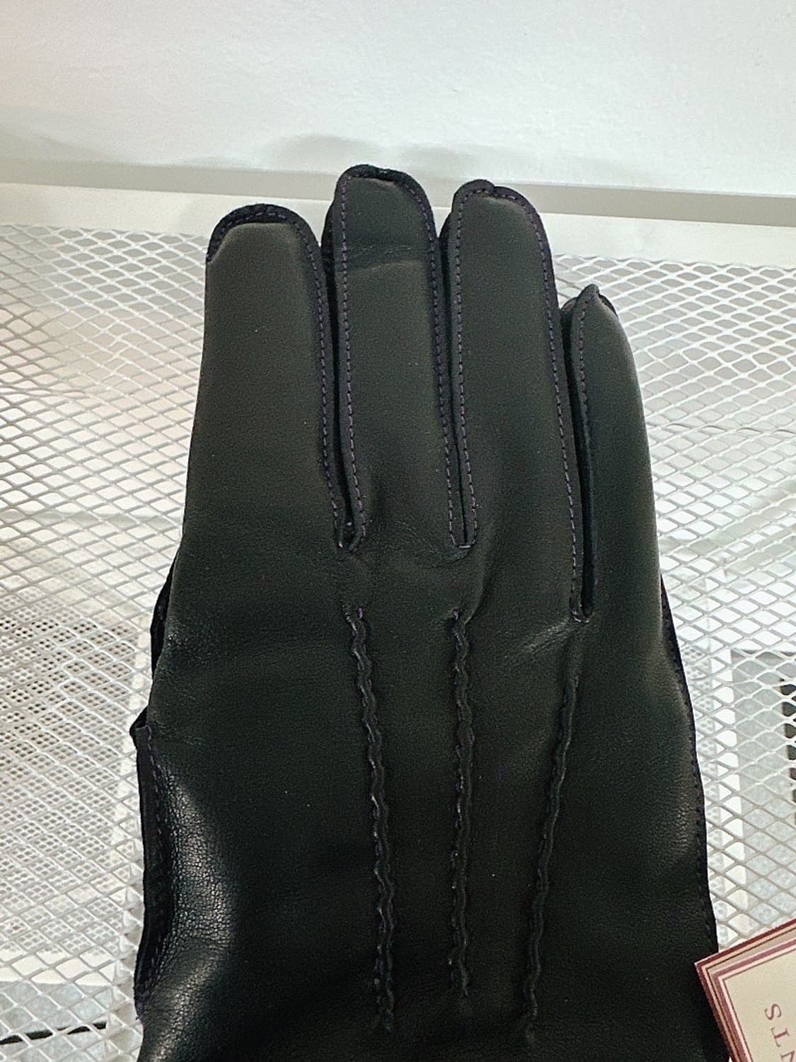 (정품/새상품) 덴츠 남성 블랙 퍼플 양가죽 울 캐시미어 장갑 상품이미지3