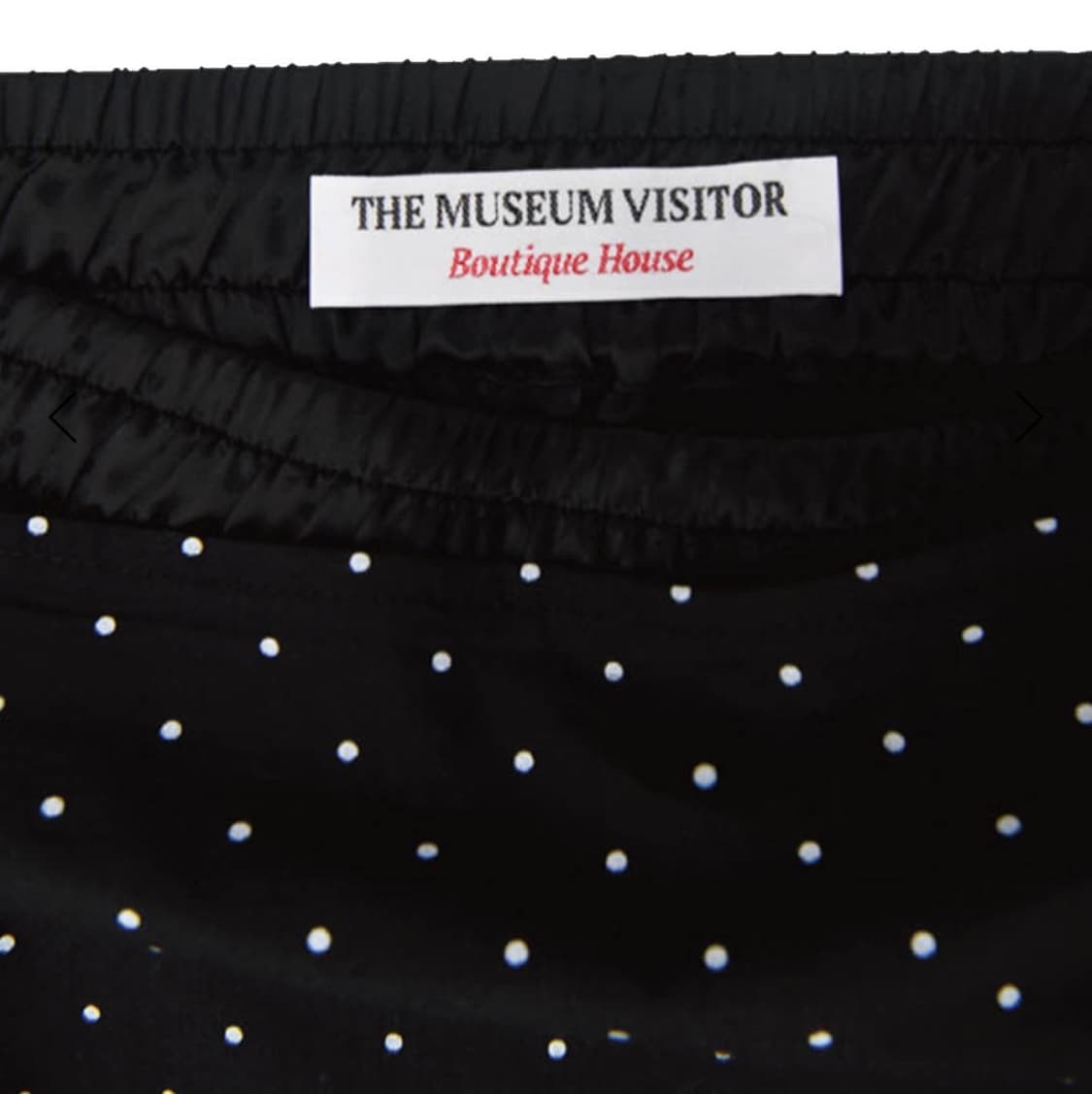 더뮤지엄비지터 쉬폰 도트 레이어드 밴딩 스커트 블랙 상품이미지3