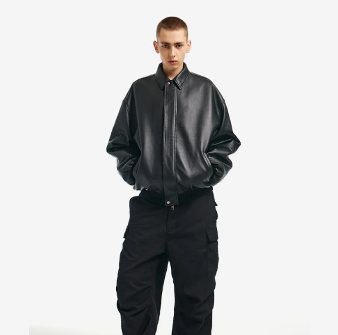 MNGU 오버사이즈드 램스킨 블루종 L 상품이미지2