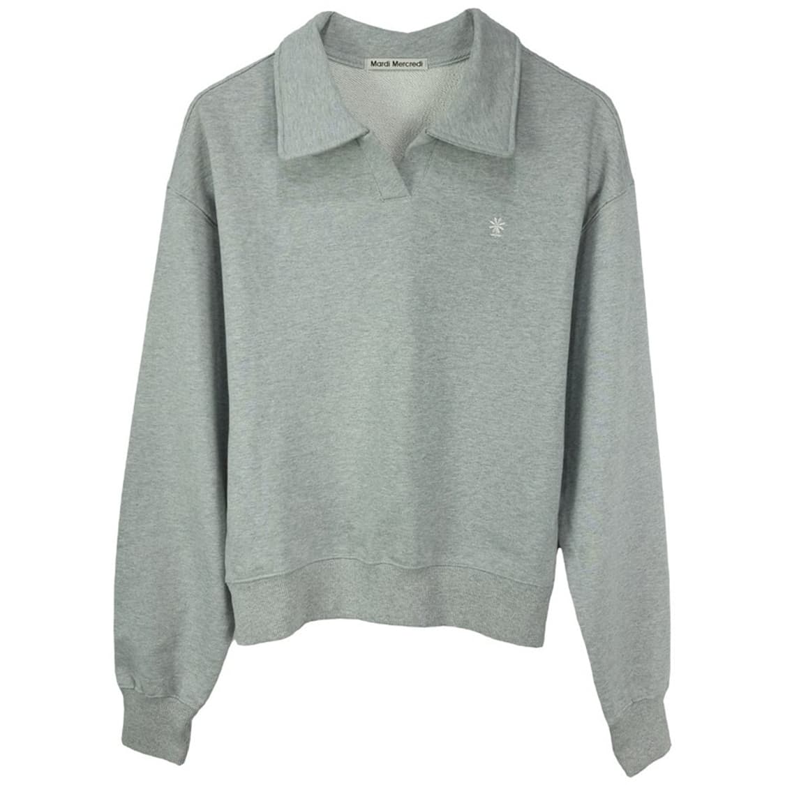 [마르디메크르디] 로고 자수 카라 맨투맨 그레이 M19109 상품이미지2