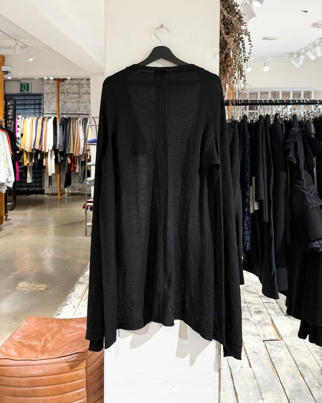 릭 오웬스 13fw PLINTH 블랙 드레이프 롱 가디건 상품이미지6