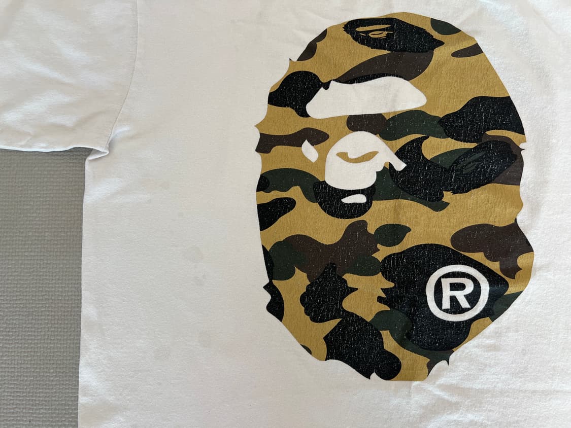 베이프 반팔티(화이트/브라운) XL 상품이미지5