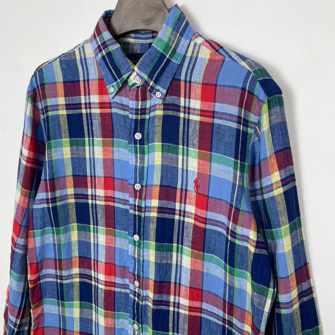 폴로 랄프로렌 린넨 마드라스 체크 셔츠 S 상품이미지2
