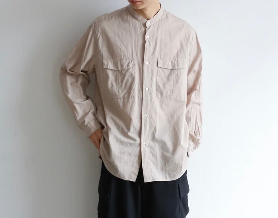 스틸 바이 핸드 Still by hand 셔츠 스탠드 밴드 차이나 카라 상품이미지1