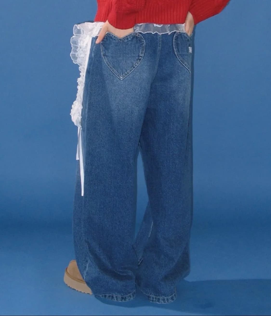 론론 하트스티치 데님팬츠 상품이미지2