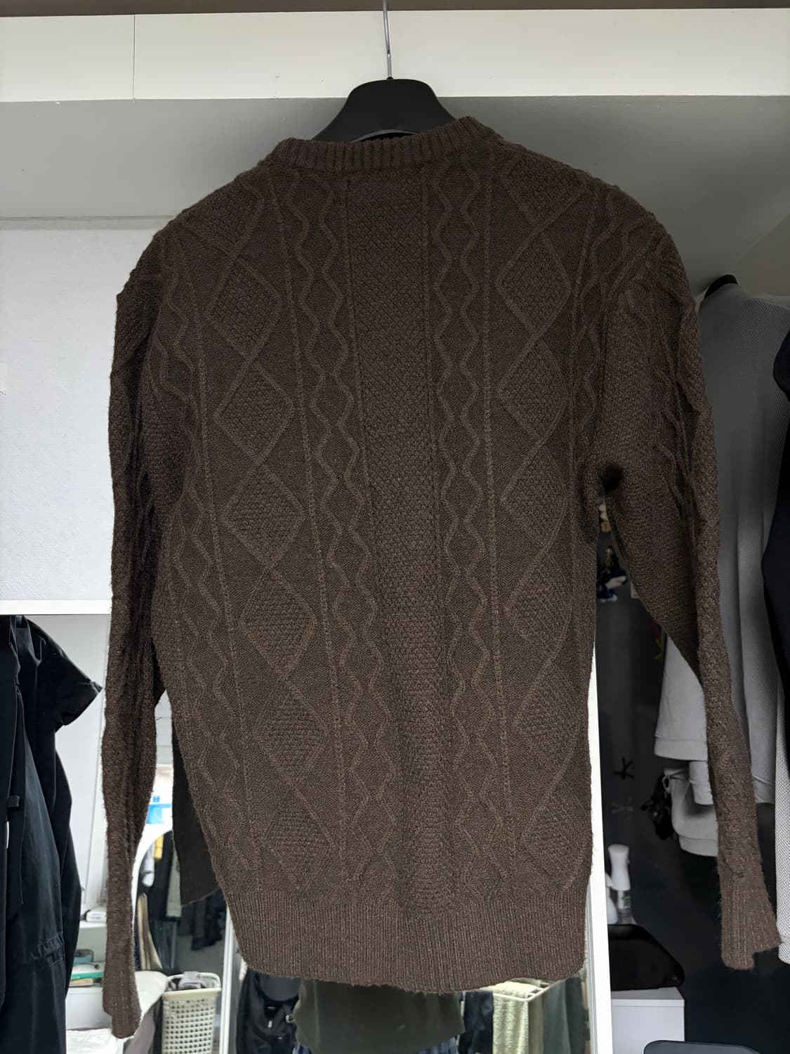 파브레가 세르 울 피셔맨 니트 (다크 브라운) 상품이미지3